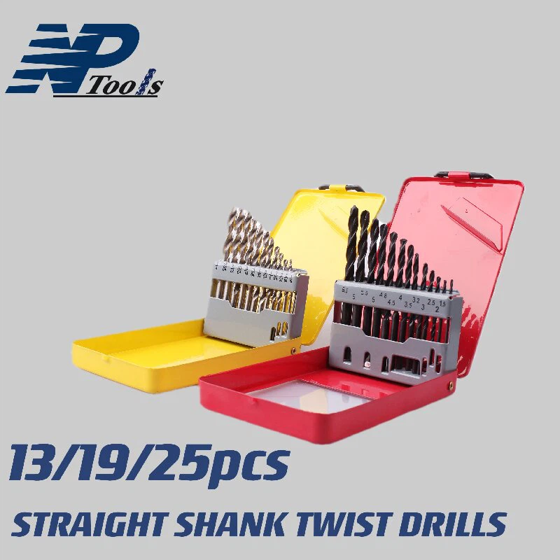 13/19/25 vnt Tiesaus koto sukamasis gręžtuvas su geležine dėže